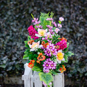 Wiązanka nagrobna sztuczna - kolorowa